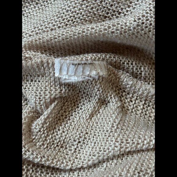 Madison Tank Top Small Womens Beige Open Knit High Low Linen Blend - Picture 6 of 6